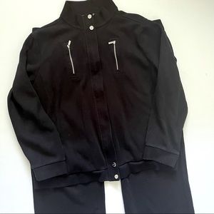 LAUREN Ralph Lauren Black Knit Sweat suite 2 Piece Outfit Size 2X